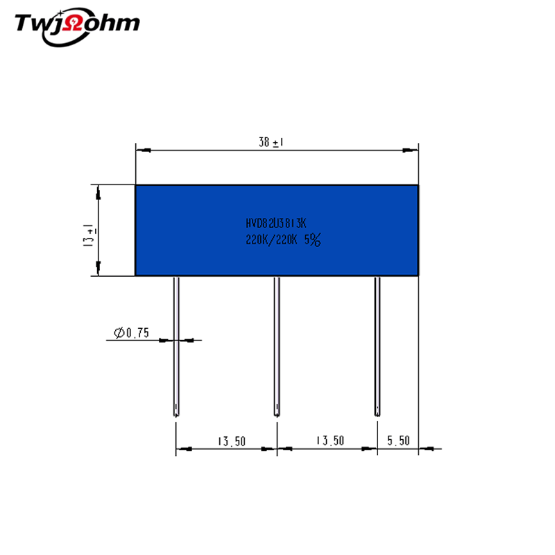 HVD82U3813K220K220K分压电阻220K/220K厚膜无感高压电阻